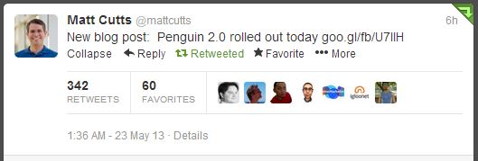 Matt Cutts Confirms Penguin 2.0 on Twitter