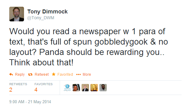 Tony Dimmock Tweet